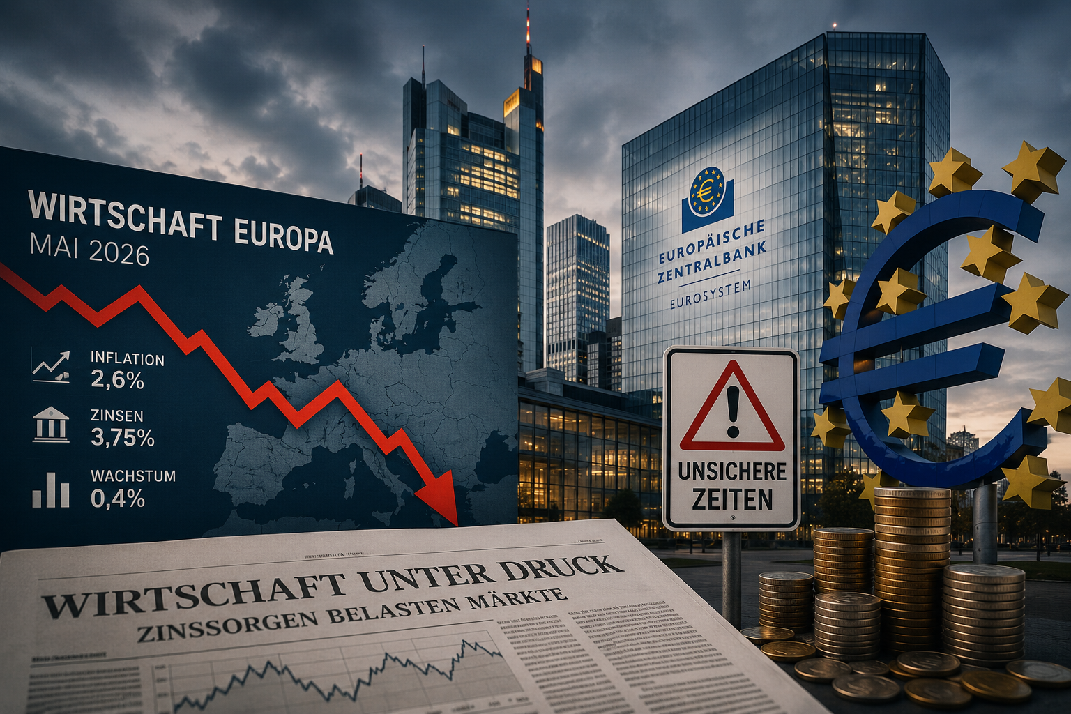 Inflation und Zinssorgen prägen Europas Wirtschaft im Mai 2026